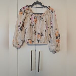 By Together Off Shoulder Cropped Floral Blouse